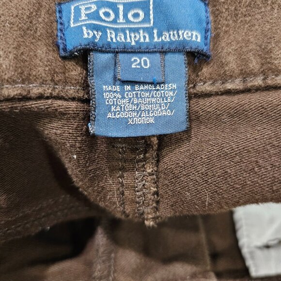 Boys Polo by Ralph Lauren Pants Brown Flat Front Size 20 - Picture 4 of 7